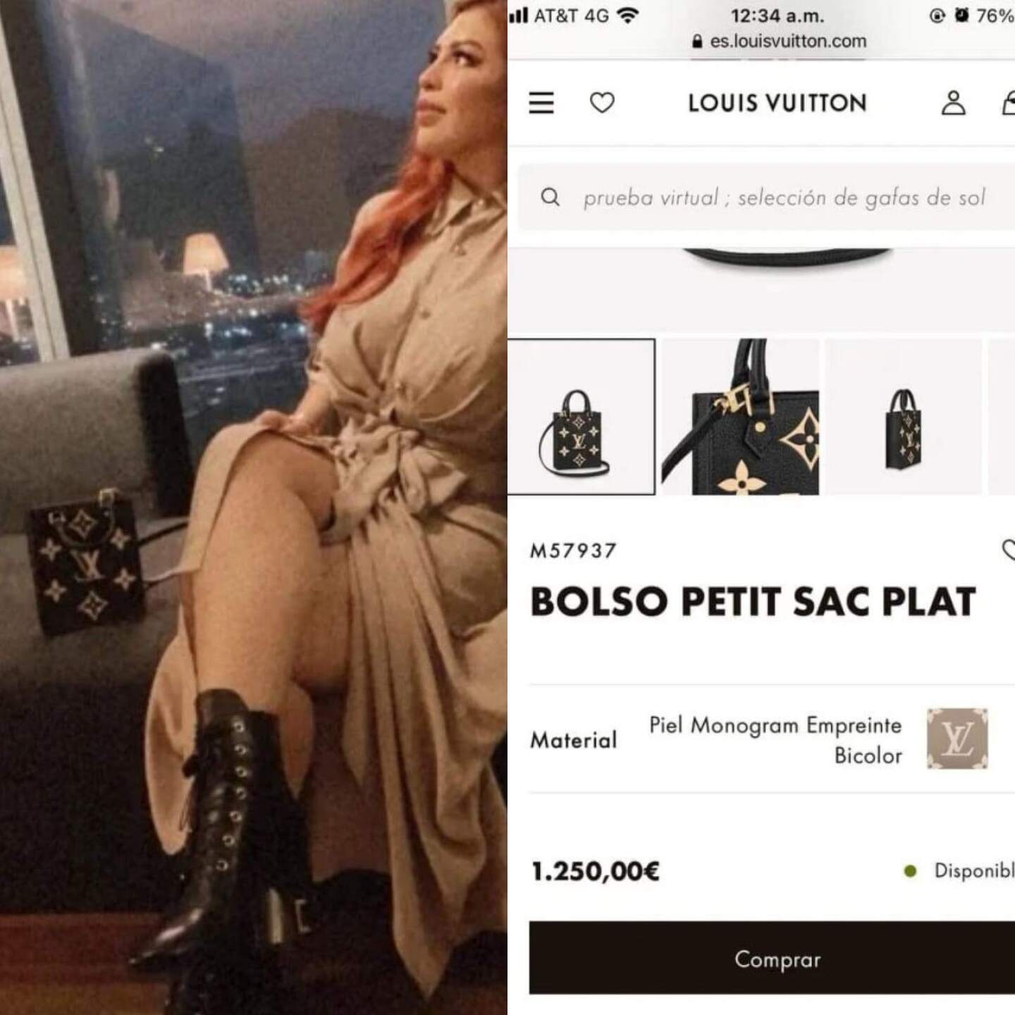 Cristy Nodal Bolsa Petit Sac Plat de Louis Vuitton