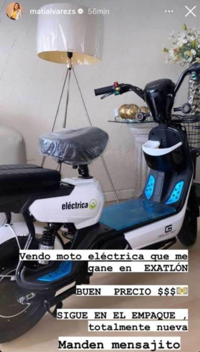 Mati Álvarez vende motoneta que se ganó en Exatlón