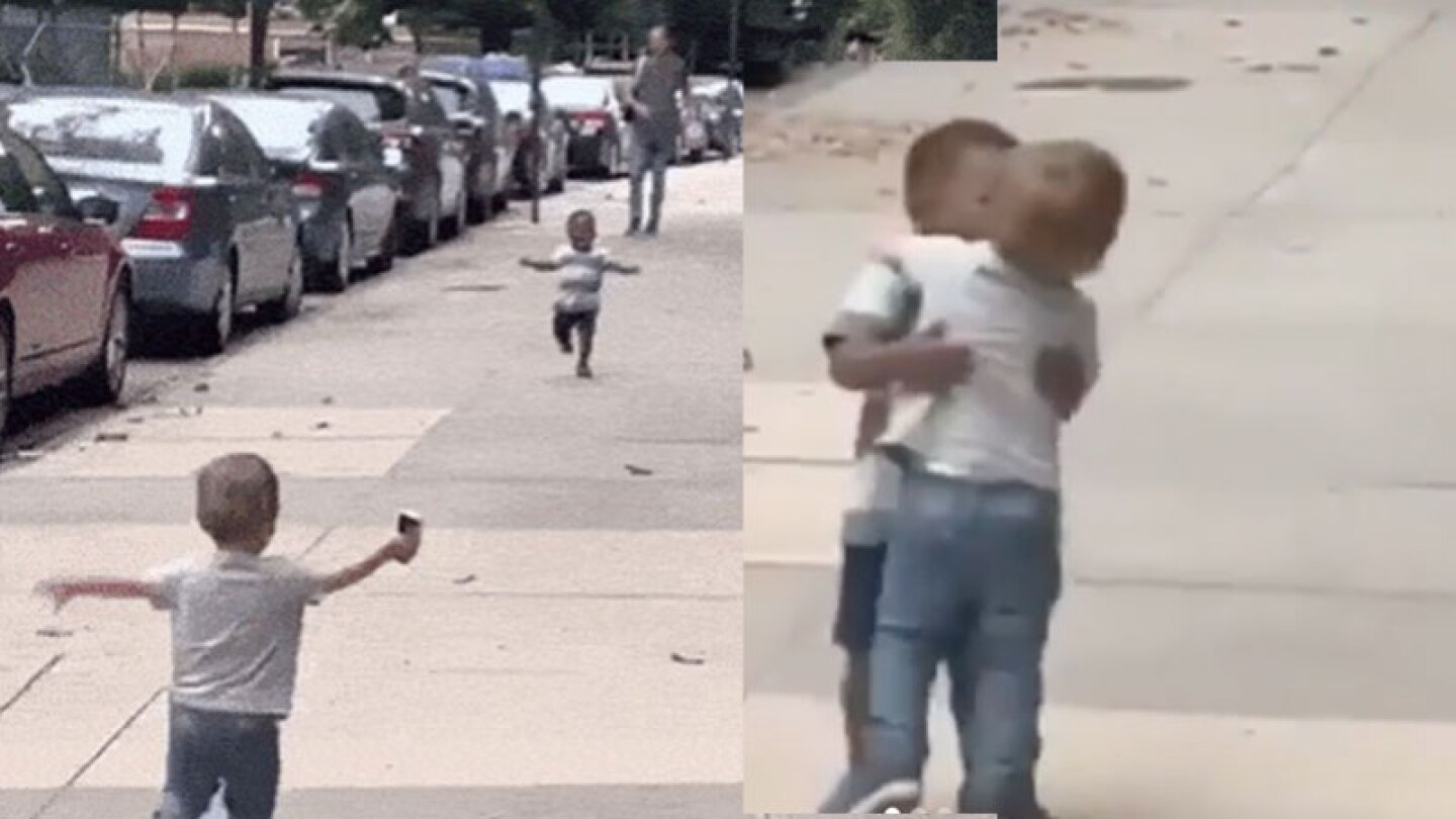 video niños diferentes abrazo viral