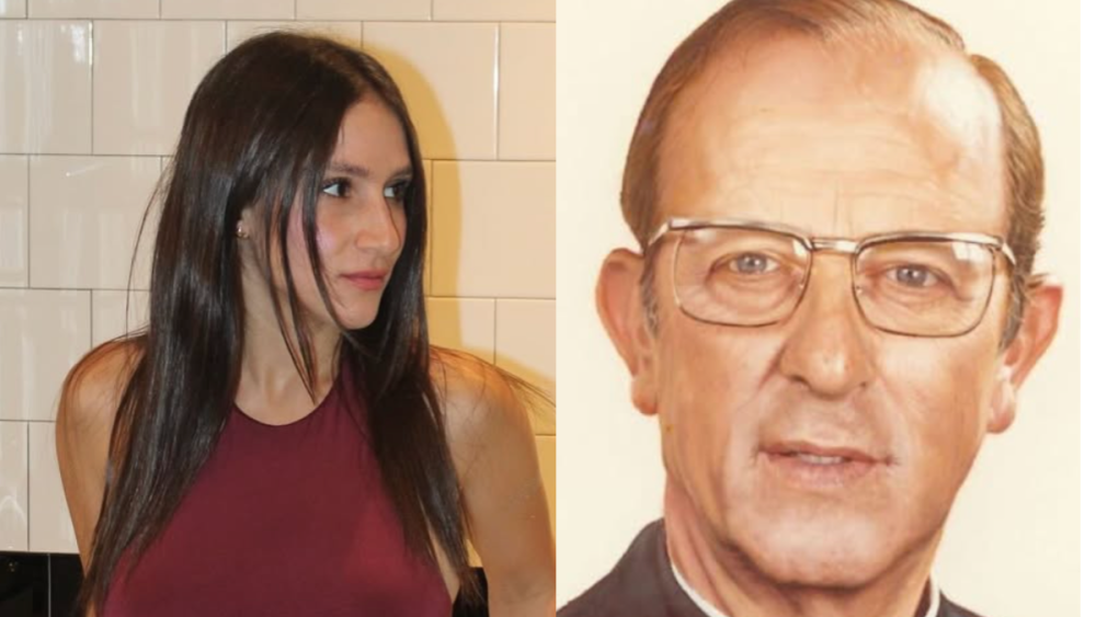 Nashla Aguilar y el padre Maciel