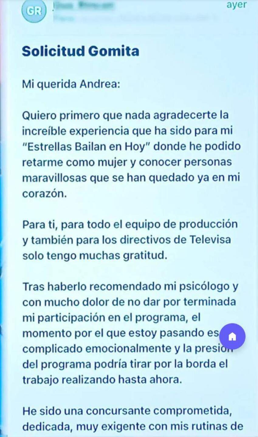 Gomita da su versión del por qué salió de Las Estrellas Bailan en Hoy