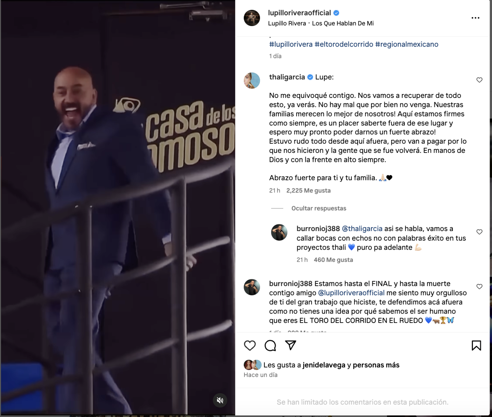 Thalí García hizo un comentario para Lupillo Rivera