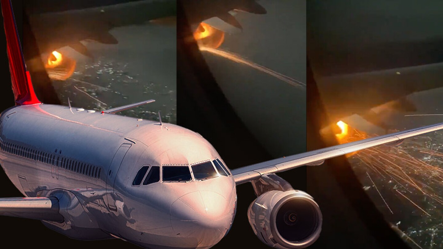 Motor de avión de Viva Aerobus arde en llamas en pleno vuelo: video