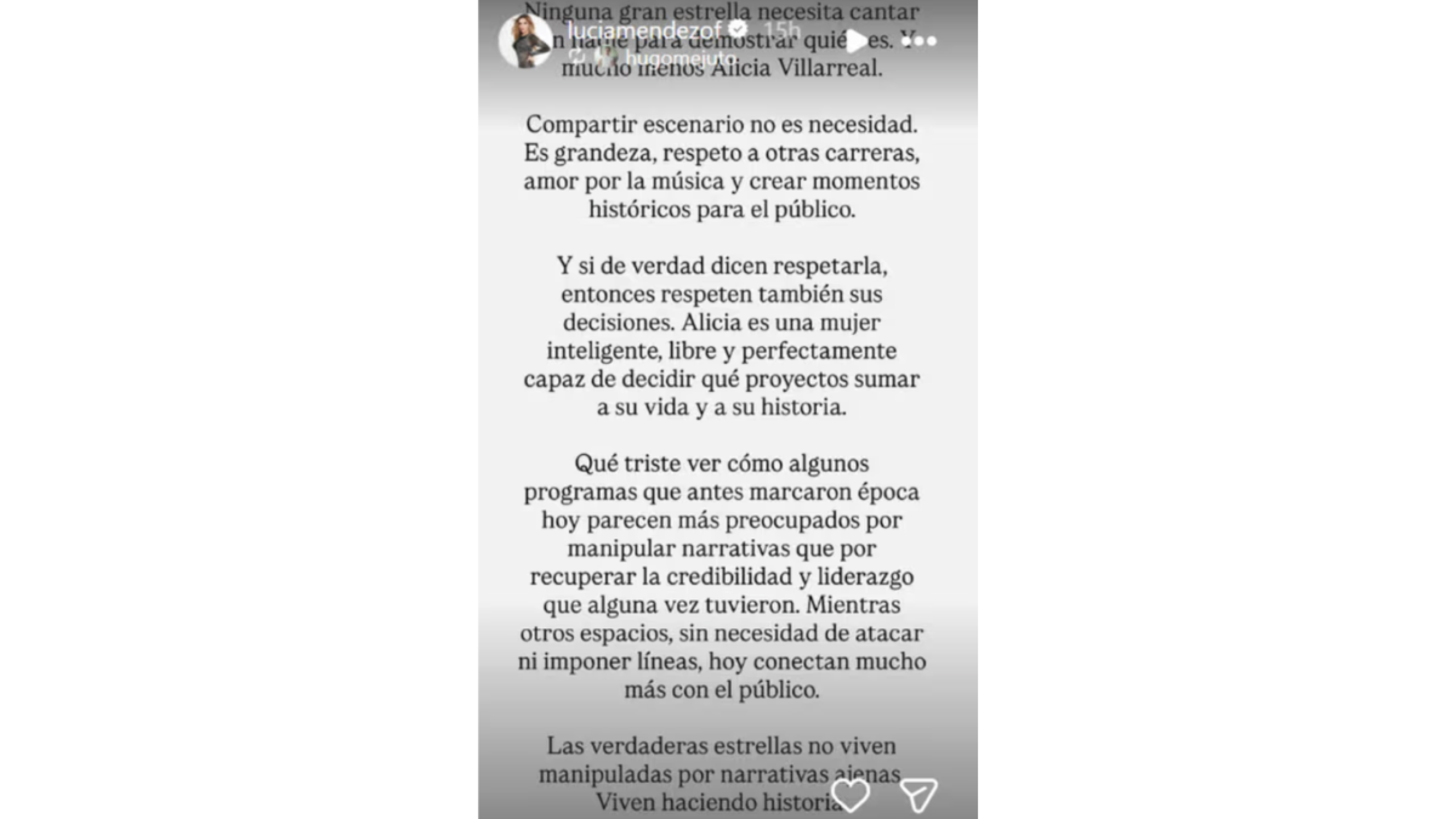 Lucía Méndez mensaje