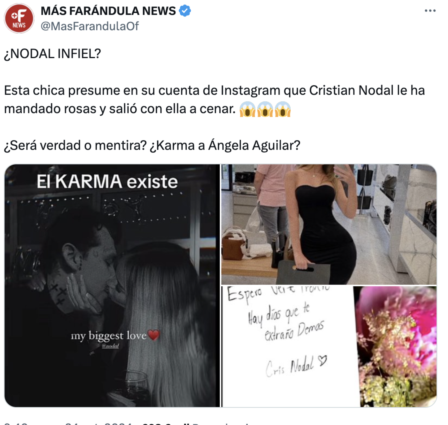 Pruebas infidelidad de Nodal a Ángela Aguilar