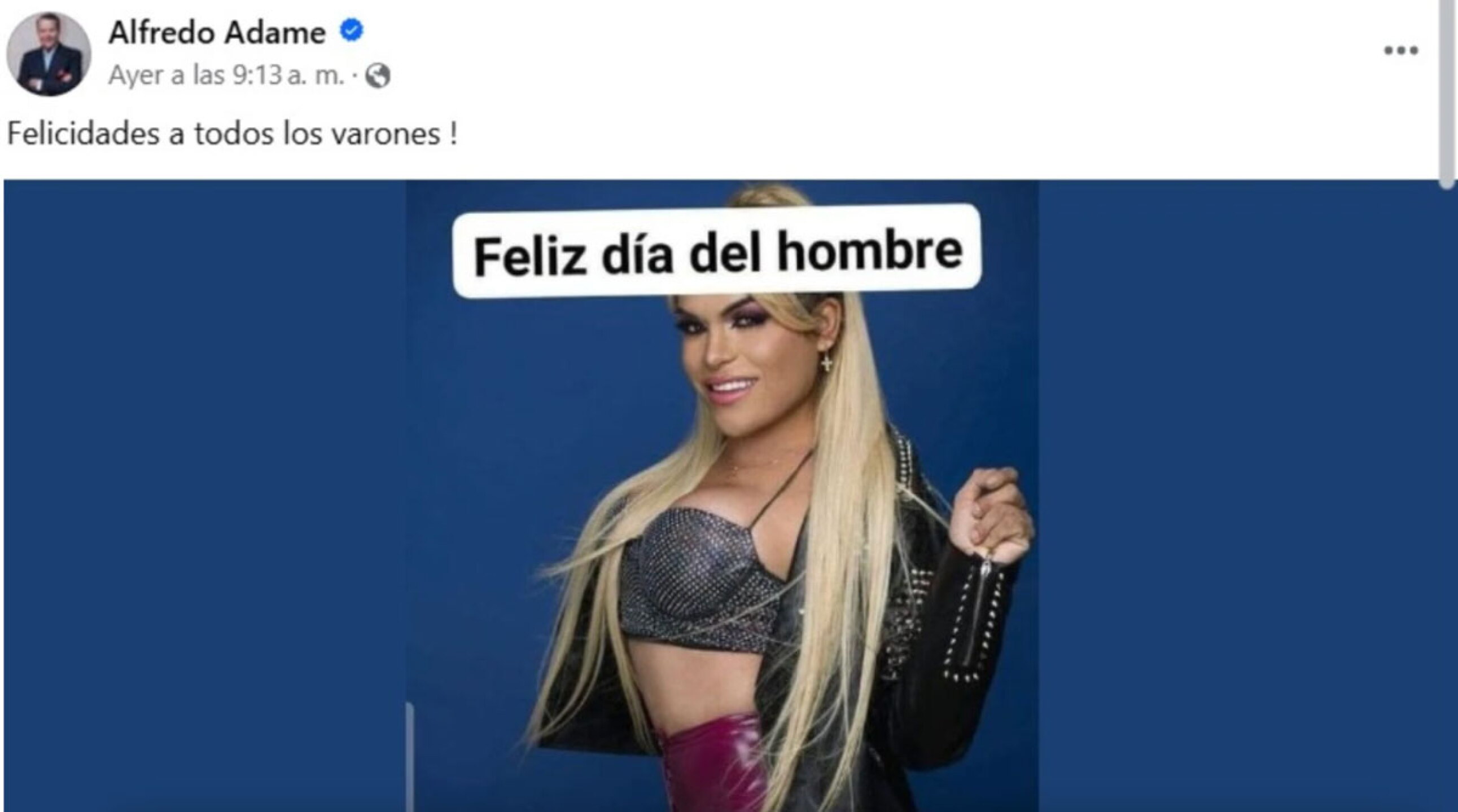 Adame felicita a Wendy por el día del hombre