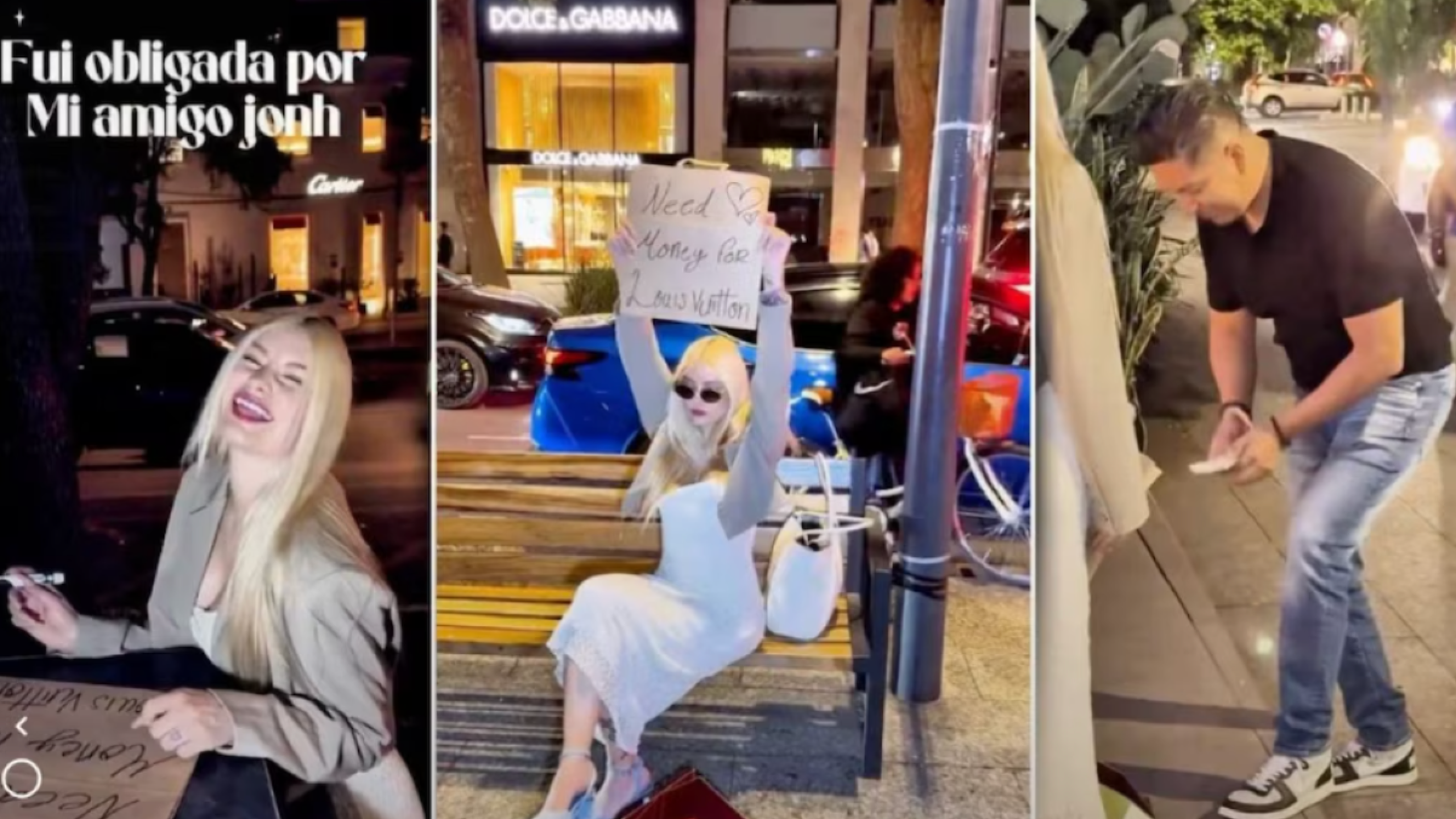 Influencer pidió dinero