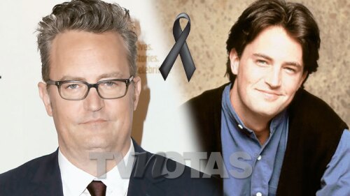 Matthew Perry antes y después con moño de luto