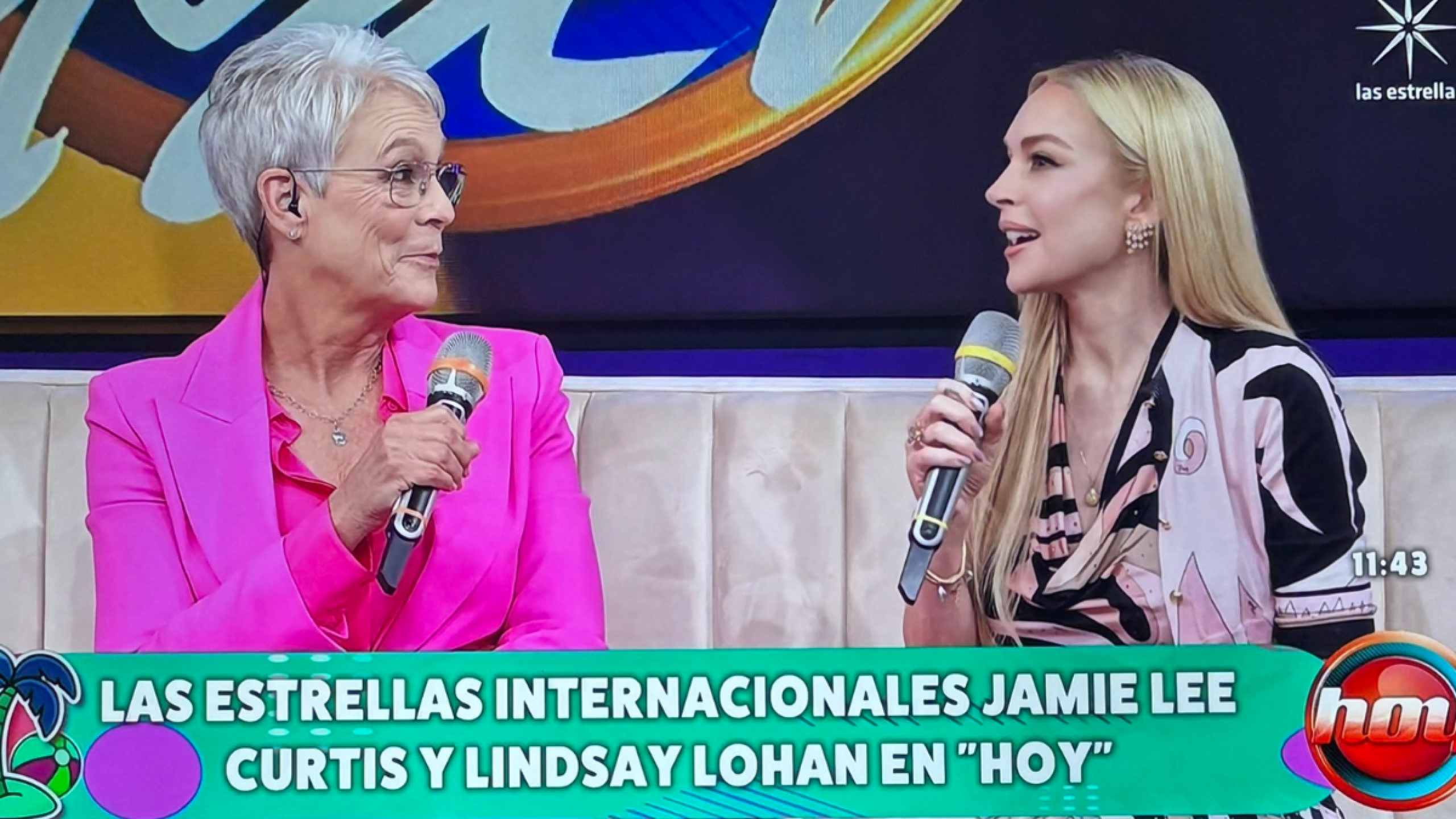 Lidnsay Lohan y Jamie Lee Curtis en el programa Hoy