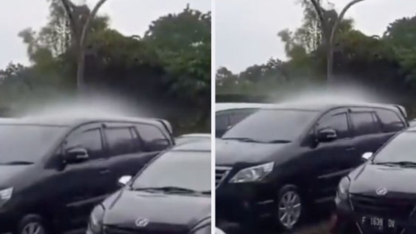 Cae lluvia sobre solo un auto y extraño fenómeno se hace viral