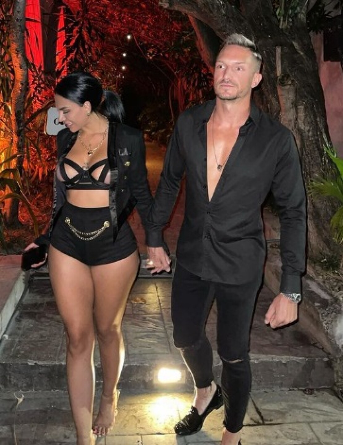 La pareja estaba feliz.