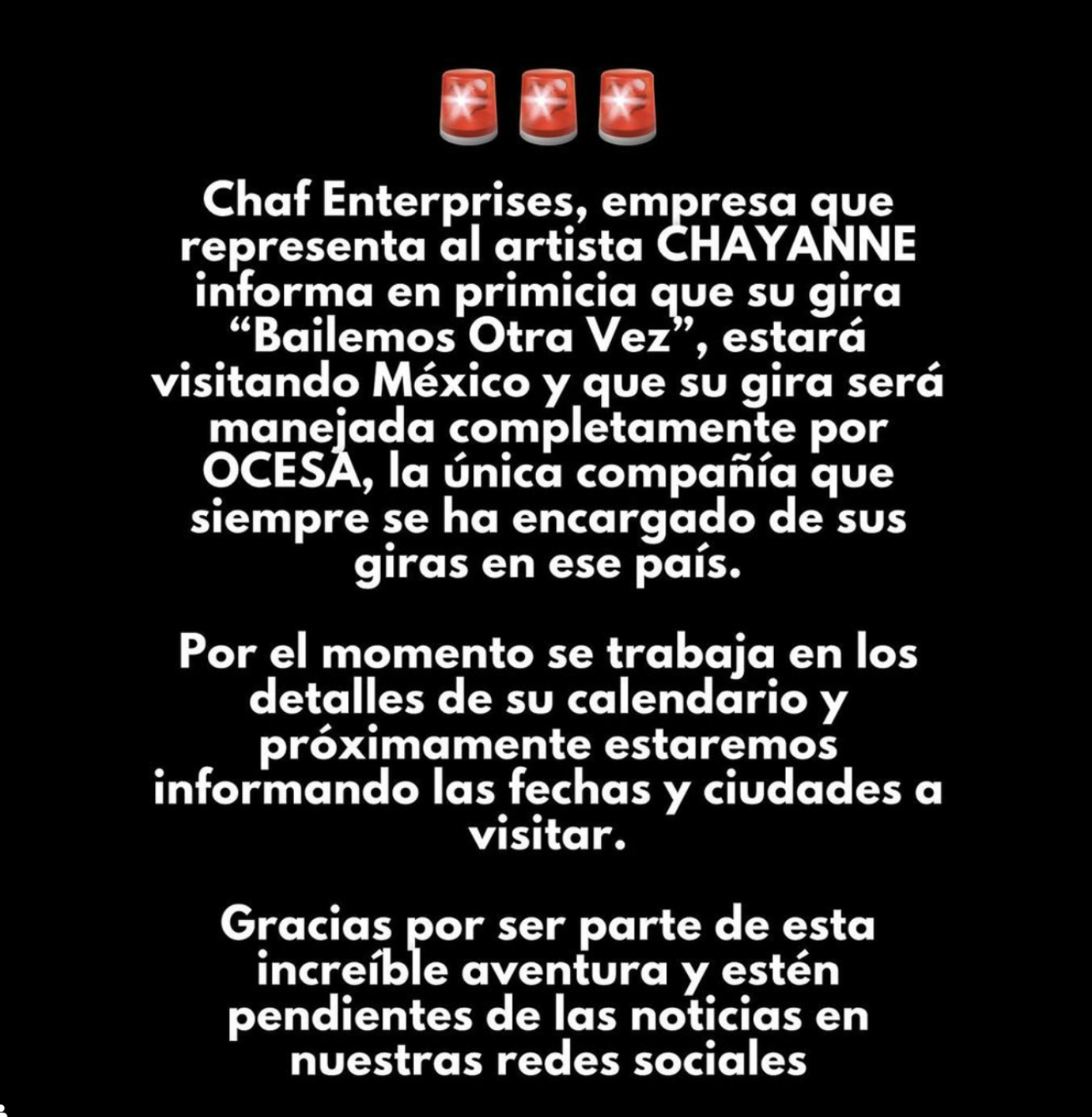 Chayanne anuncia gira en México