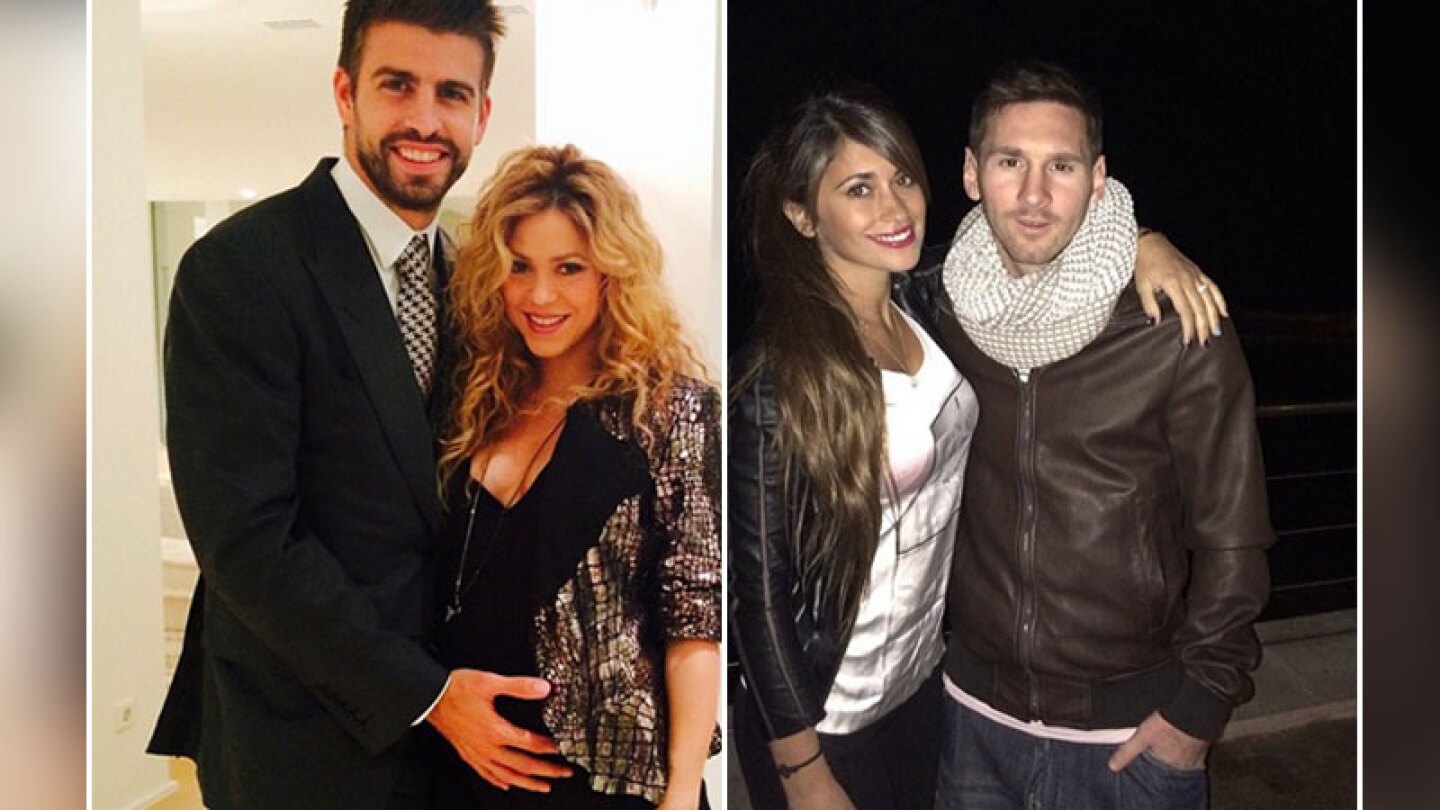 Familia Piqué y familia Messi.
