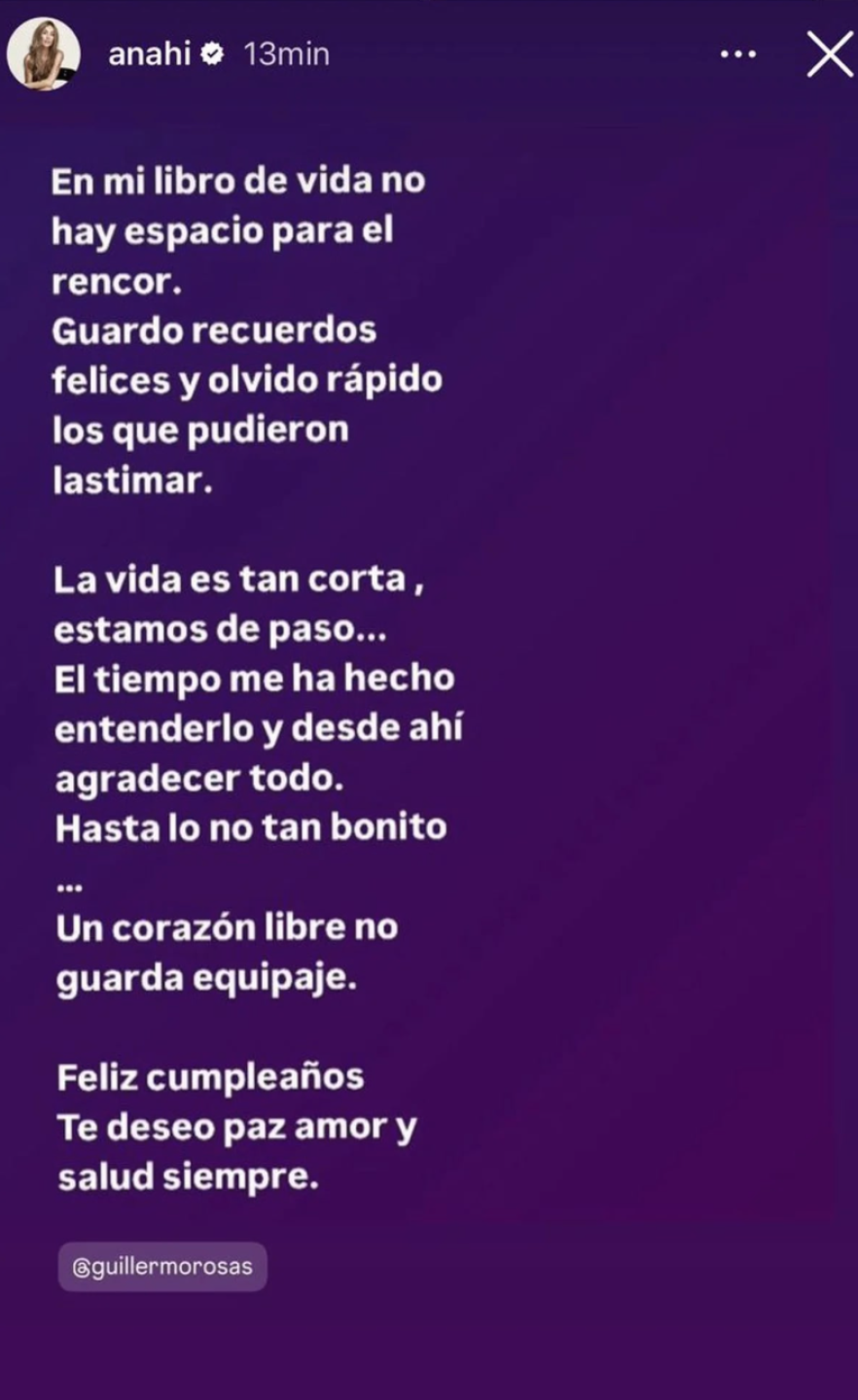 Anahí manda mensaje a su exmanager, Guillermo Rosas