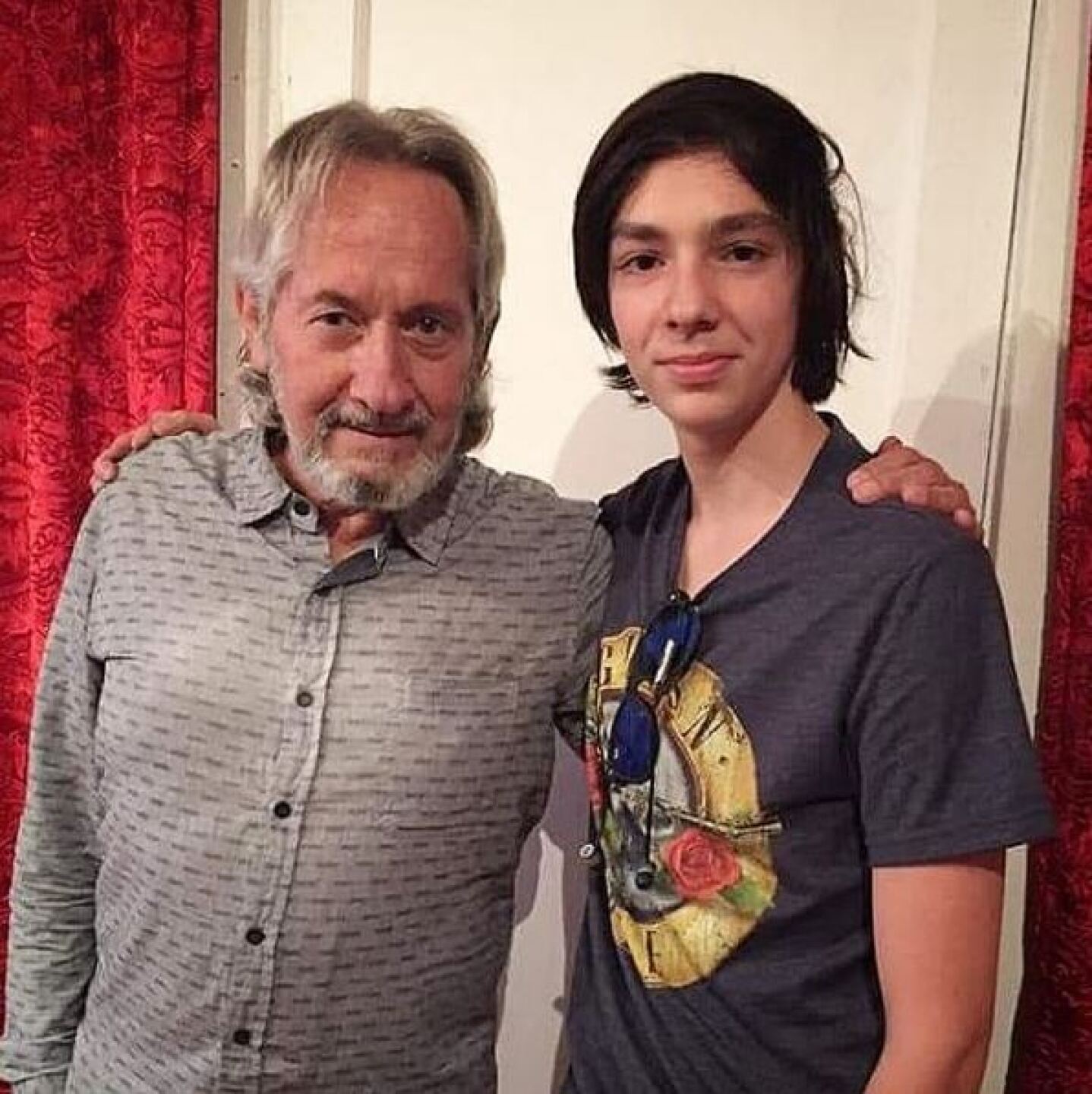 El actor y su hijo menor.