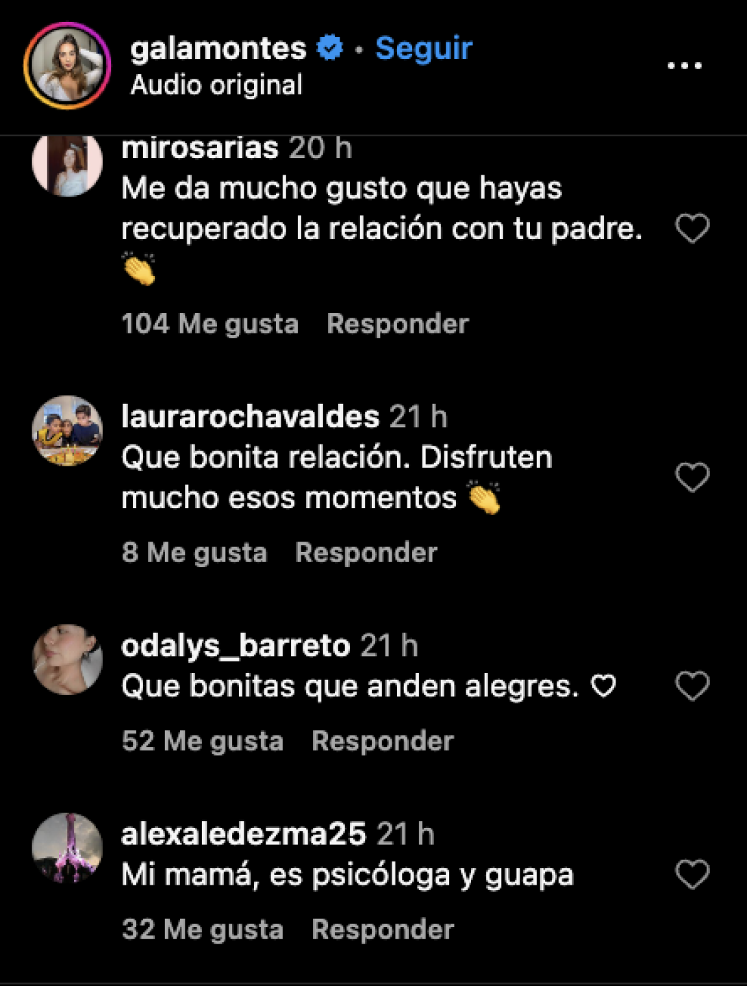 Cometarios en redes sociales