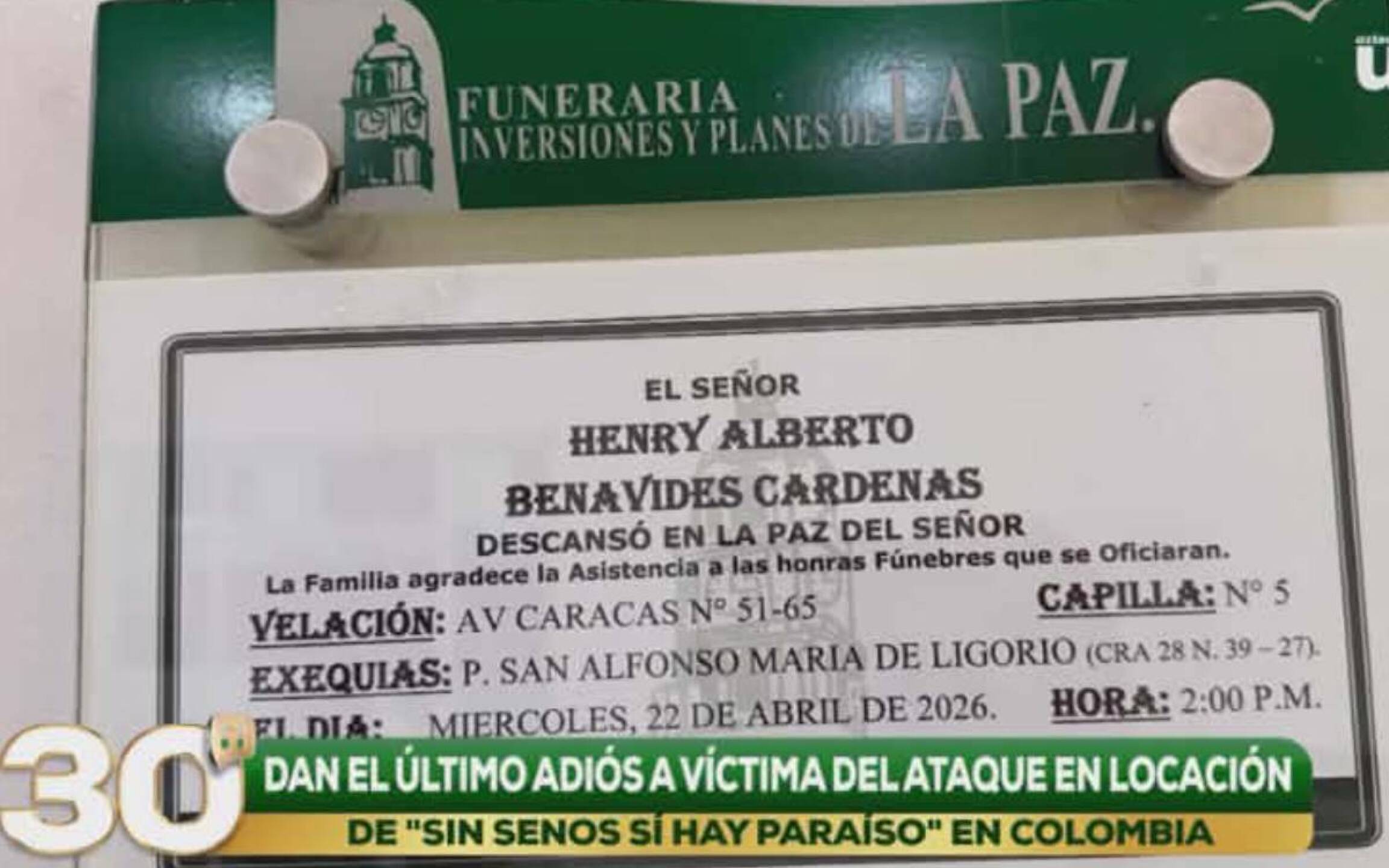 Funeral de Sin senos sí hay paraíso