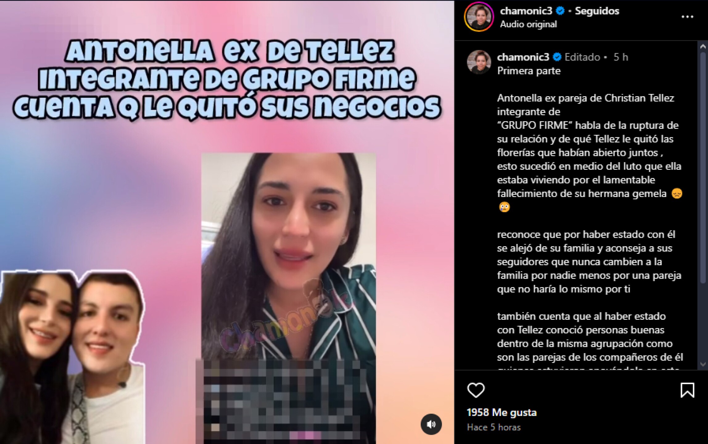 Ex de Christian Téllez acusa de robo al músico