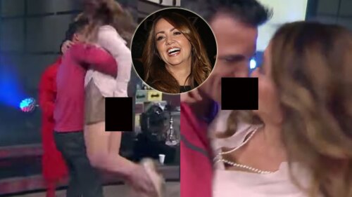 Andrea Legarreta sufre falla en su vestuario y por poco se besa con este actor