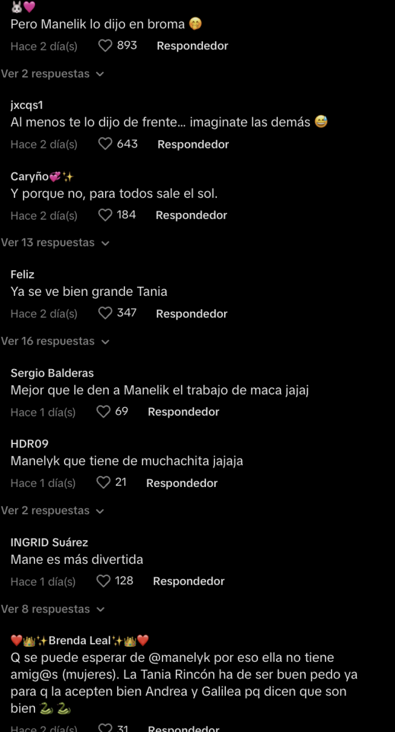 Comentarios en redes sociales