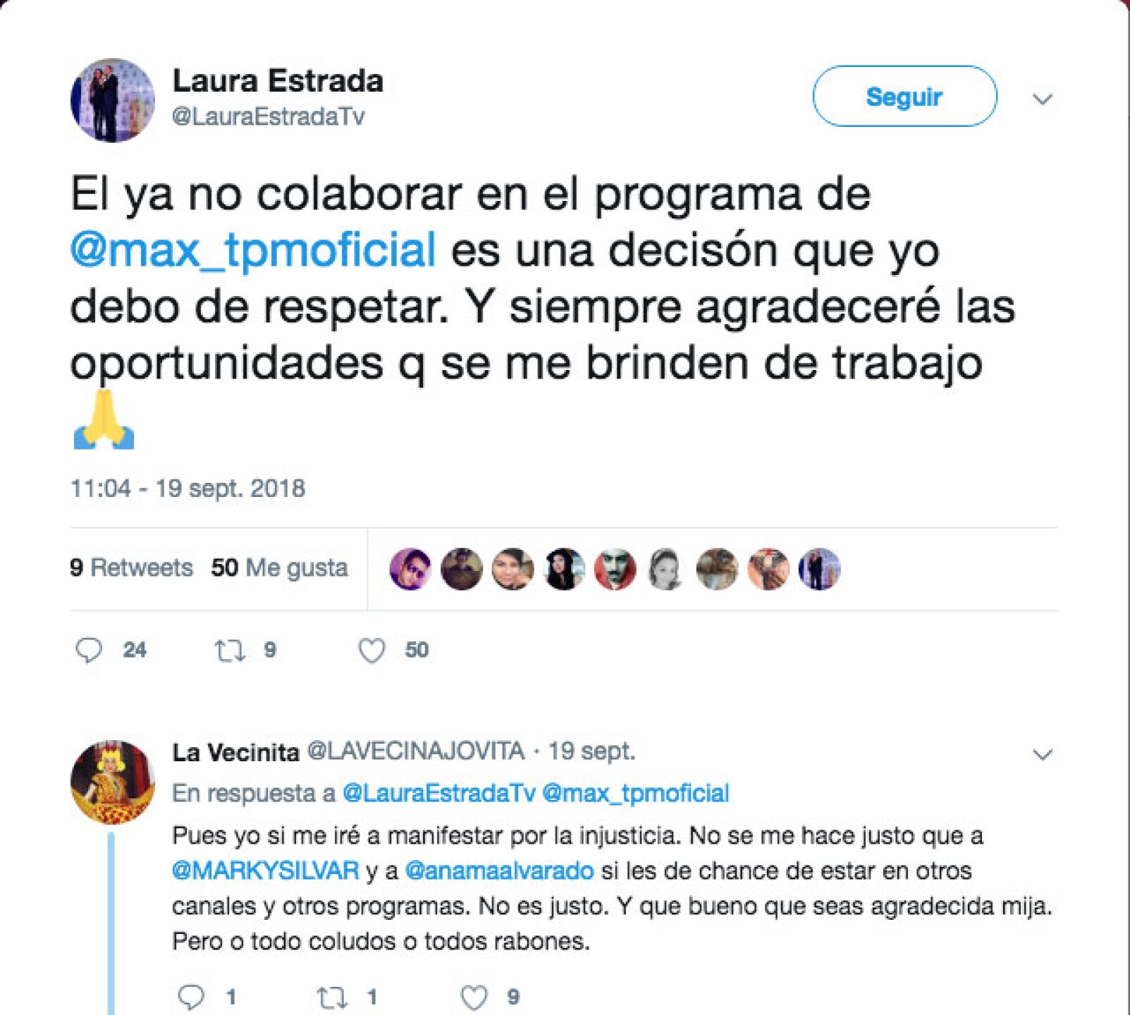 Viejas rencillas y la lucha de egos logró dejar sin trabajo a una buena periodista de espectáculos.