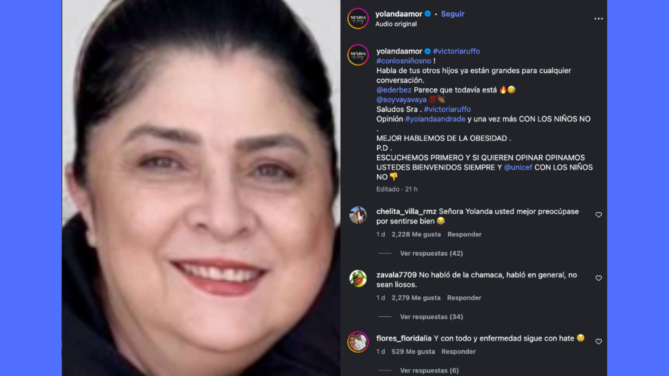Yolanda Andrade habló de Victoria Ruffo