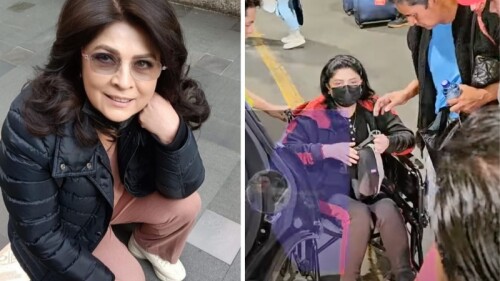 Victoria Ruffo en sila de ruedas
