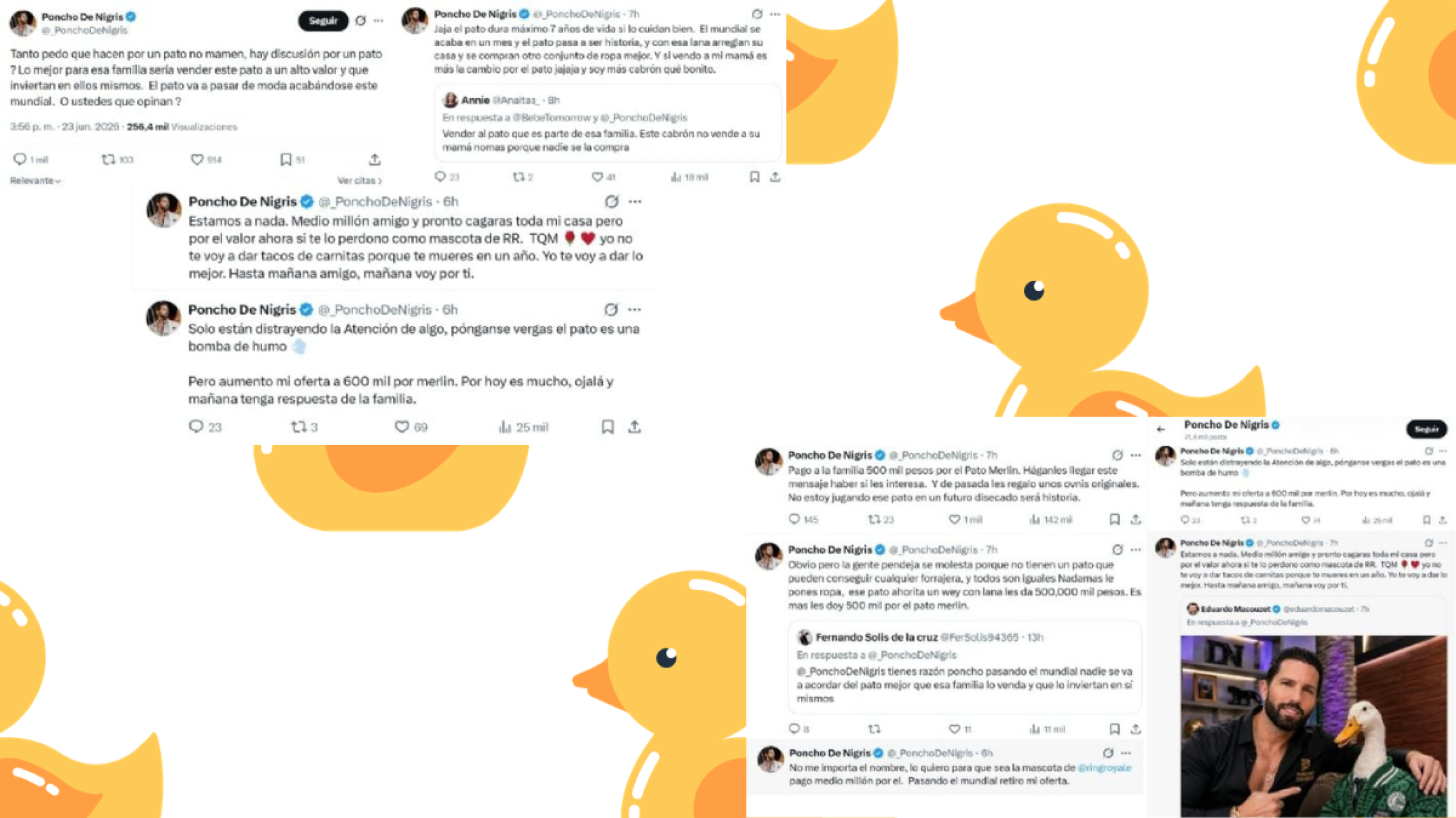 Poncho de Nigris quiere a Pato Merlín en Ring Royale