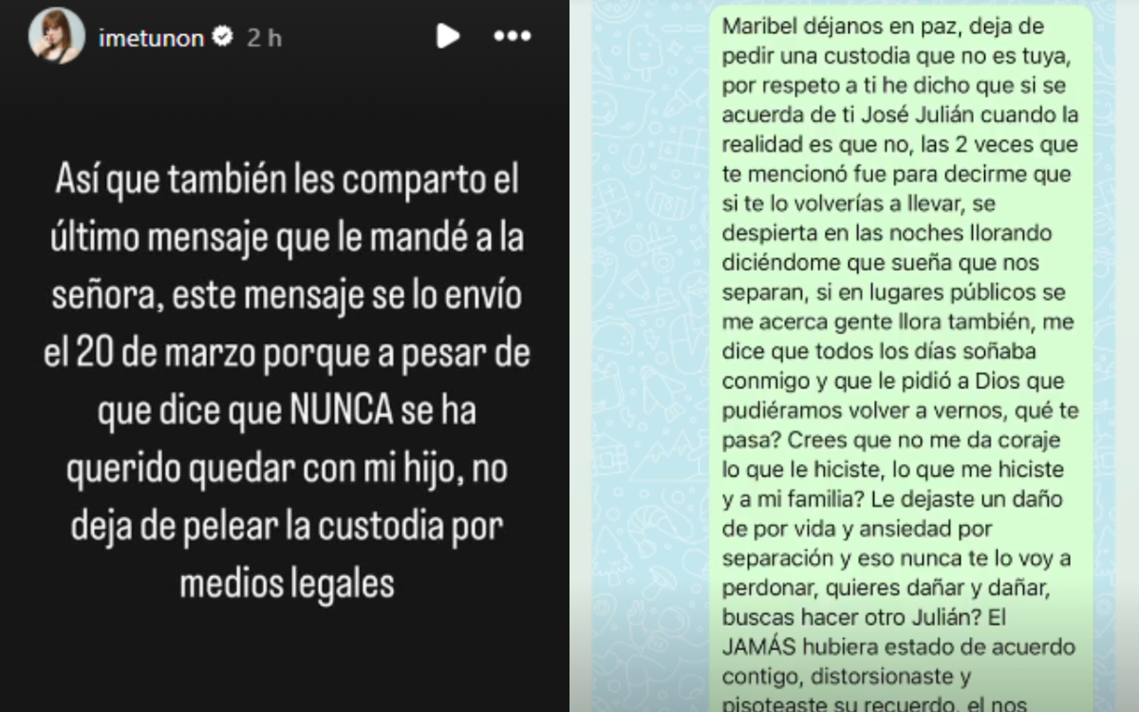 Último mensaje de Imelda Tuñón a Maribel Guardia