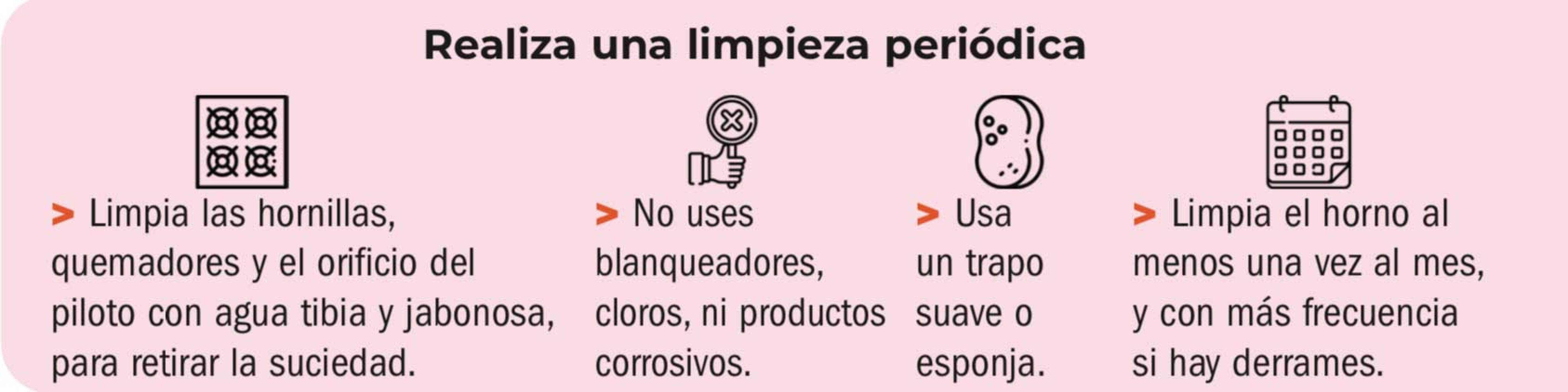 Revisa y lava contsntemente tu estufa 