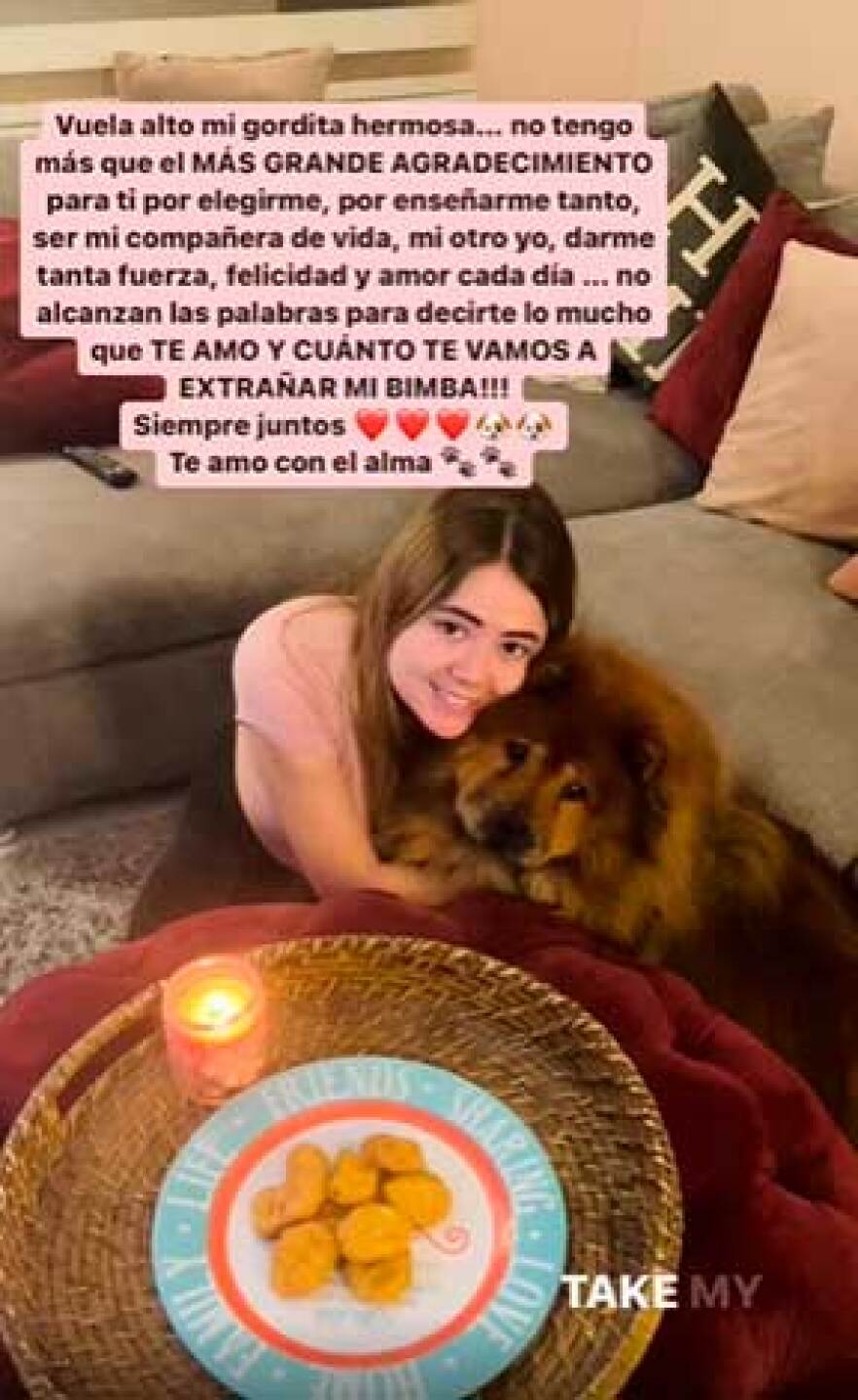 Muere la perrita de Mariana Botas