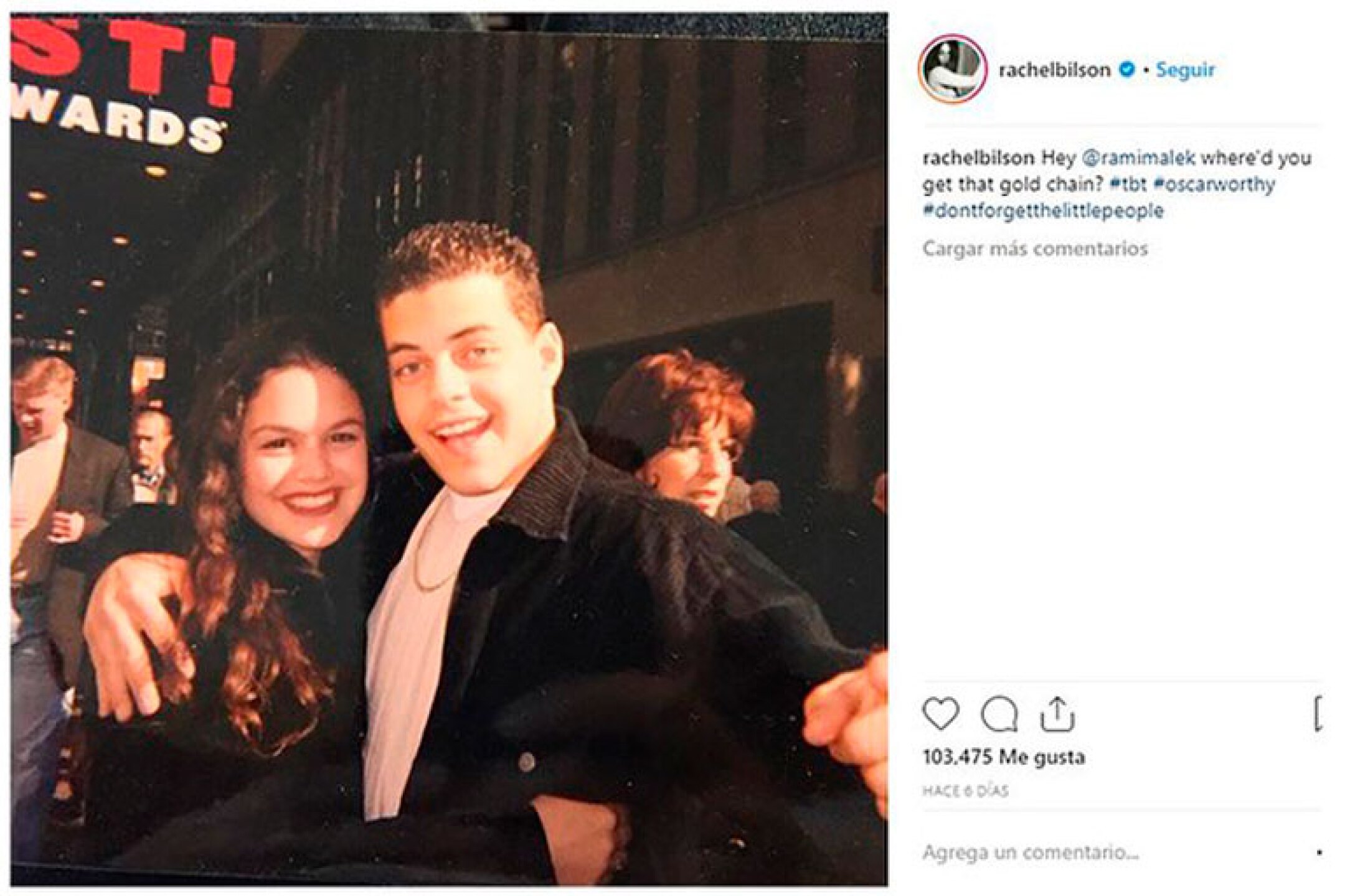 Rachel Bilson recuerda que Rami Malek fue su amigo en la juventud