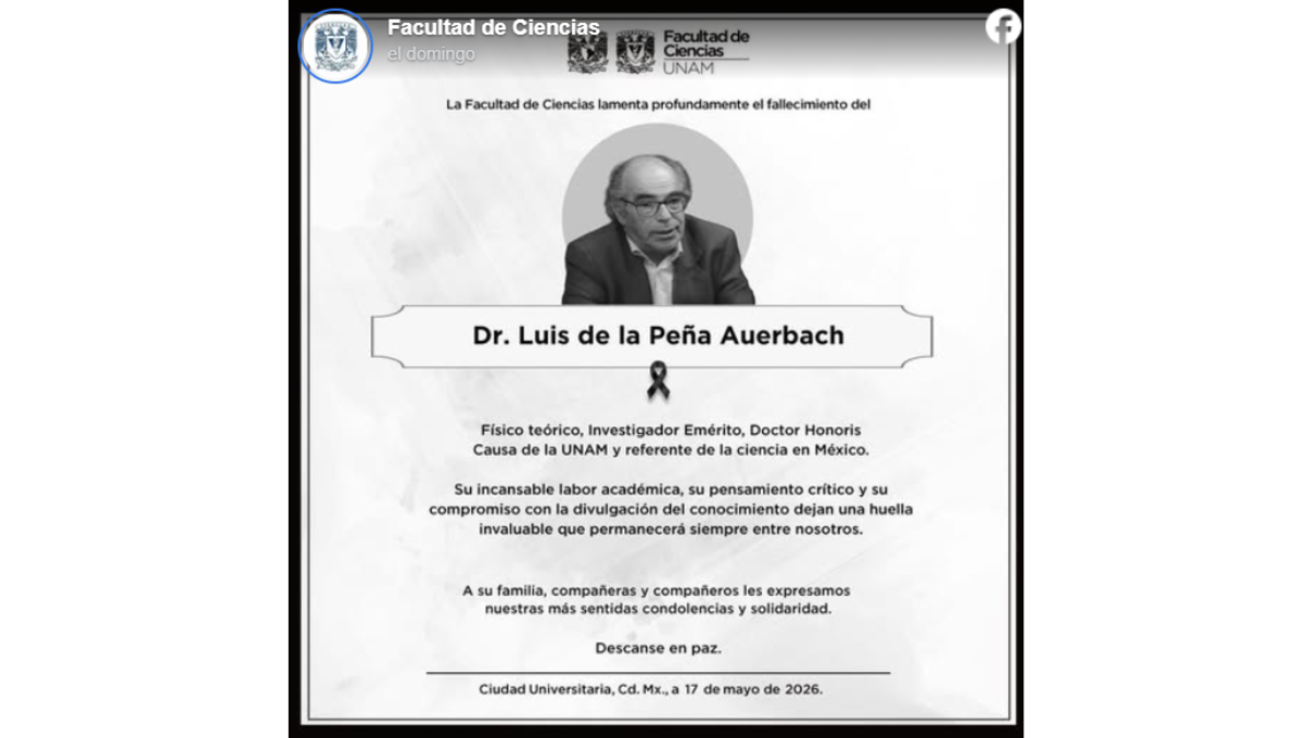 Muere Luis de la Peña Auerbach