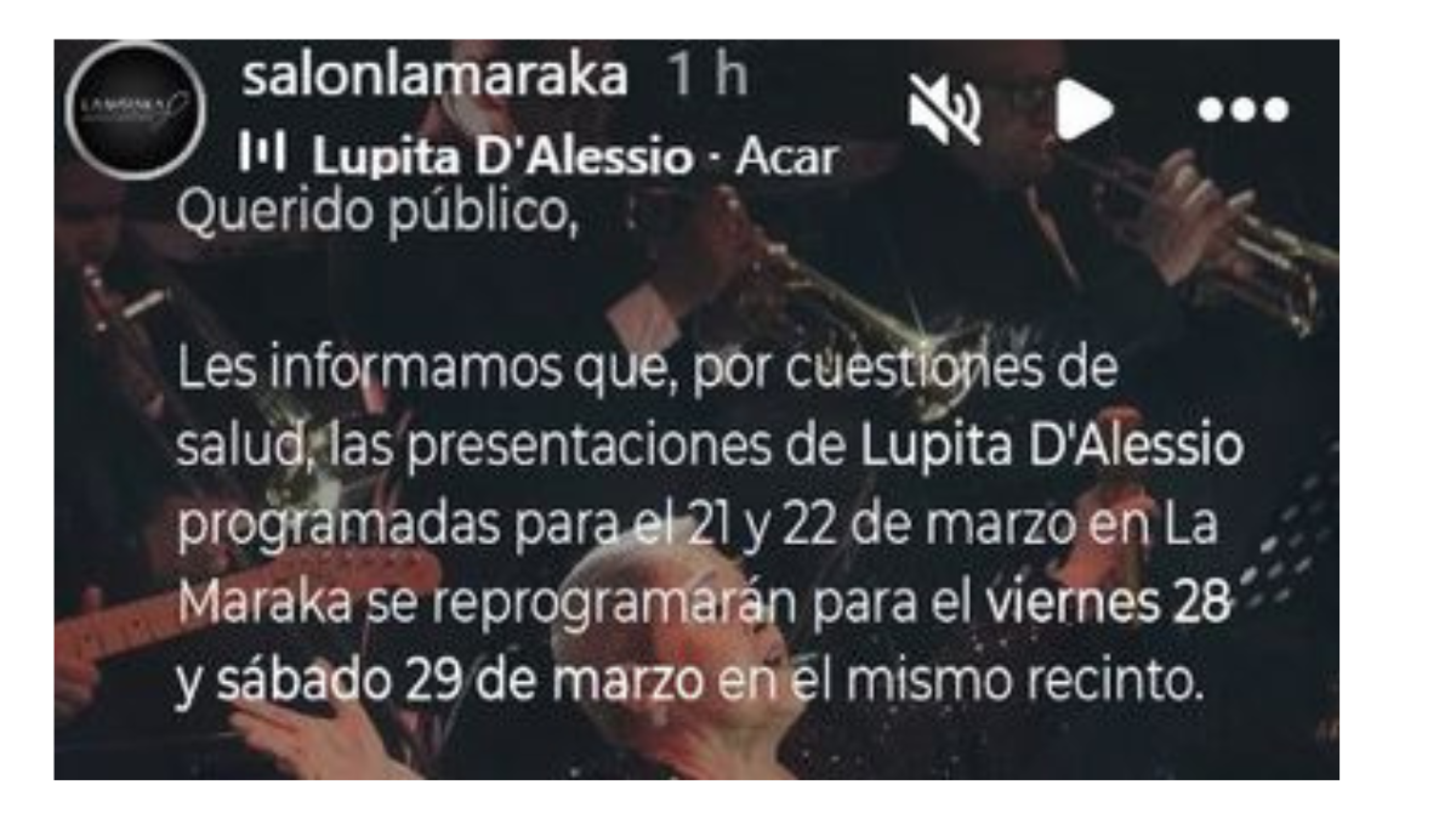 Lupita D'Alessio cancela conciertos