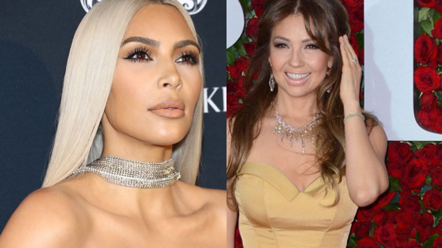 Mira exactamente lo que Kim Kardashian se atrevió a copiarle a Thalía