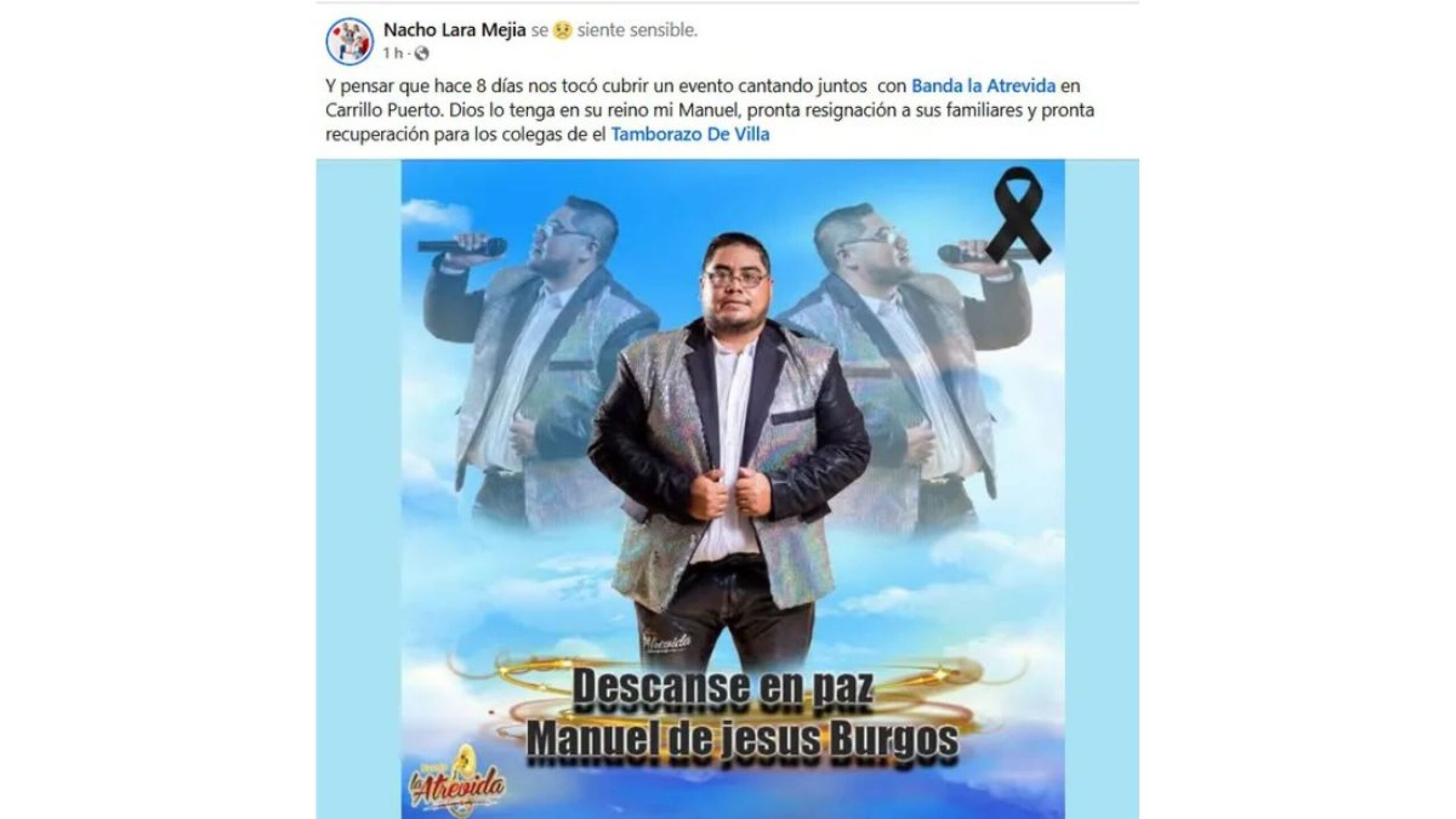 ¿De qué murió Manuel de Jesús, integrante de El Tamborazo de Villa?