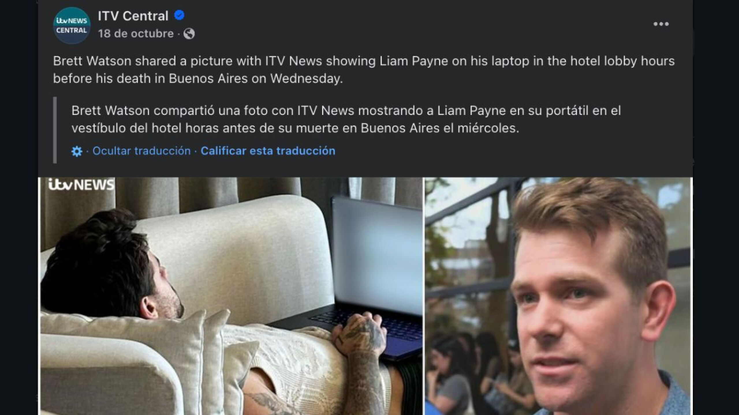 Brett Watson narra los últimos minutos de liam payne