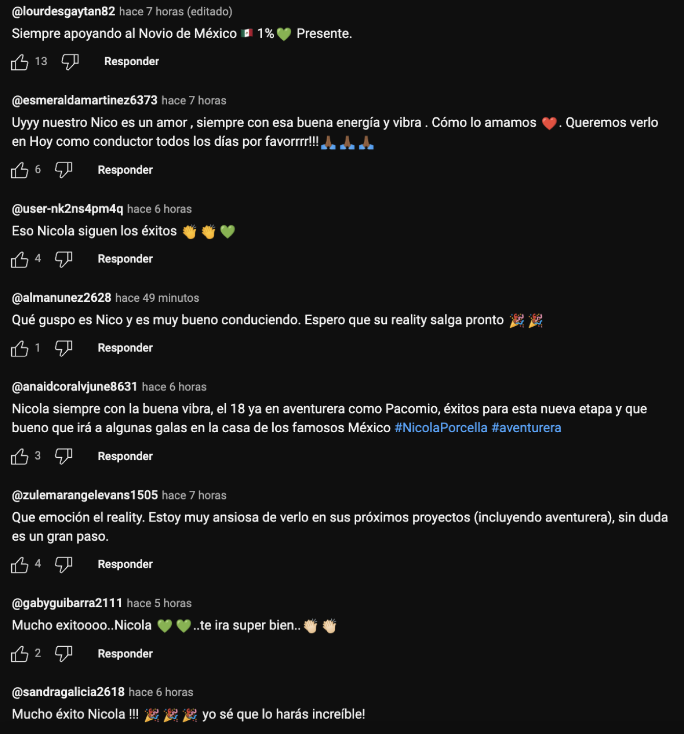Fans de Nicola aplauden su positividad para entran a Aventurea