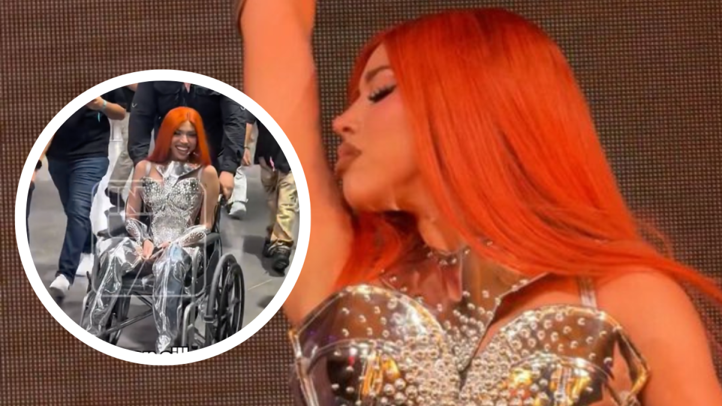 Yeri Mua llega en silla de ruedas a su concierto en Monterrey y enciende las alarmas