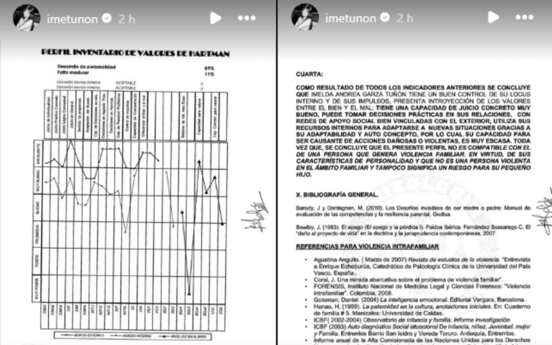 Imelda Tuñón pruebas