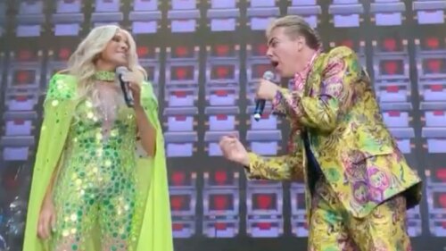 Yuri y Cristian Castro cantando juntos