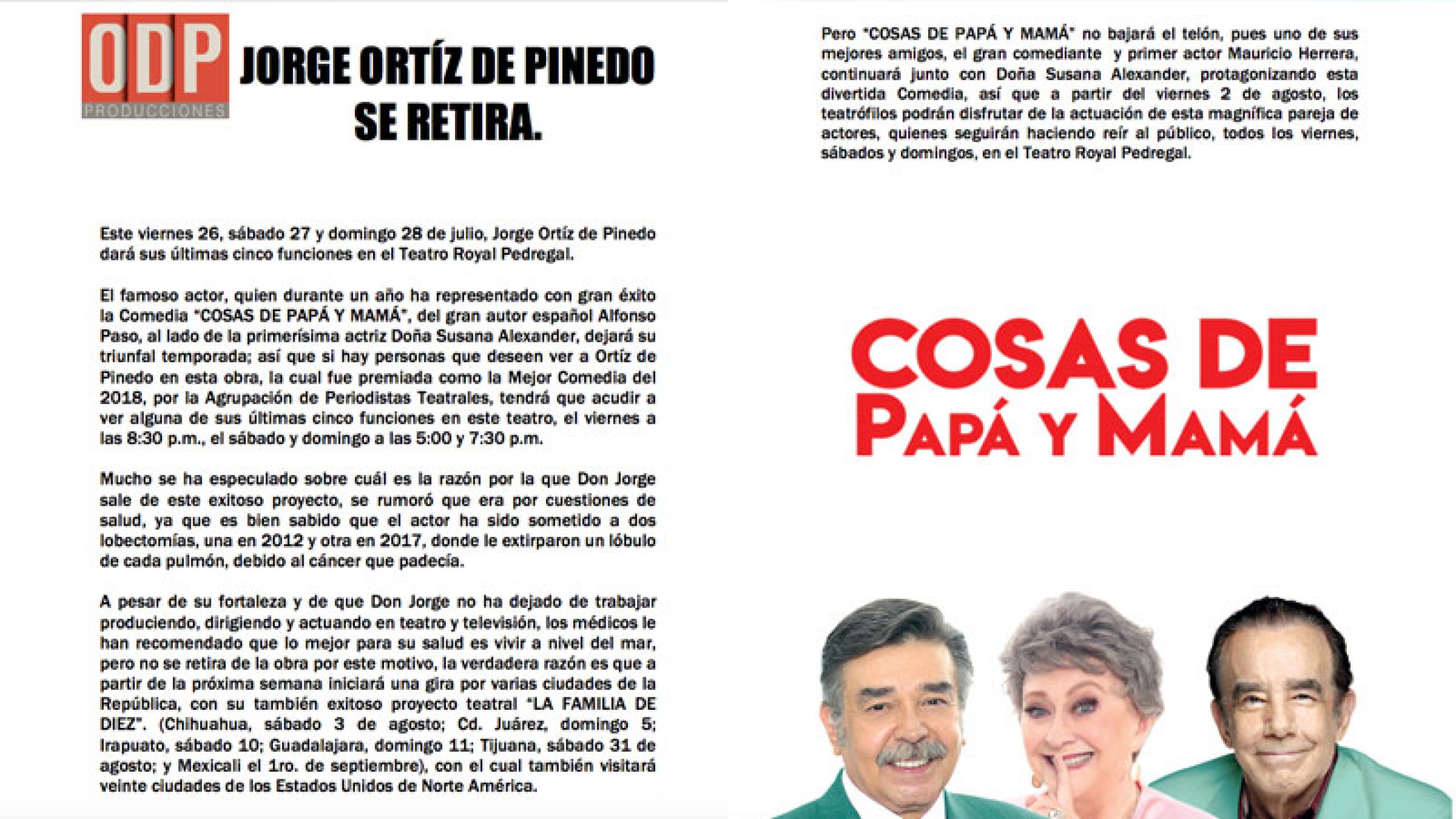 Por prescripción médica, el actor tendrá que vivir a nivel del mar.