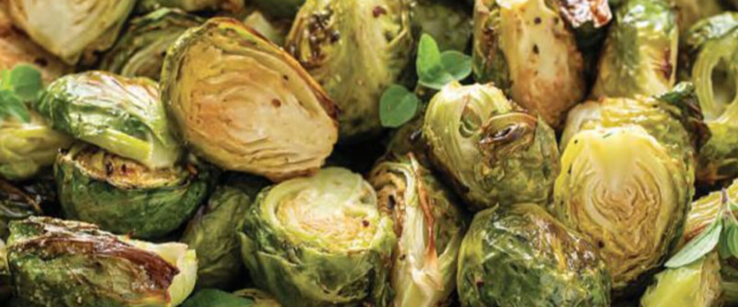 Coles de Bruselas con miel y balsámico
