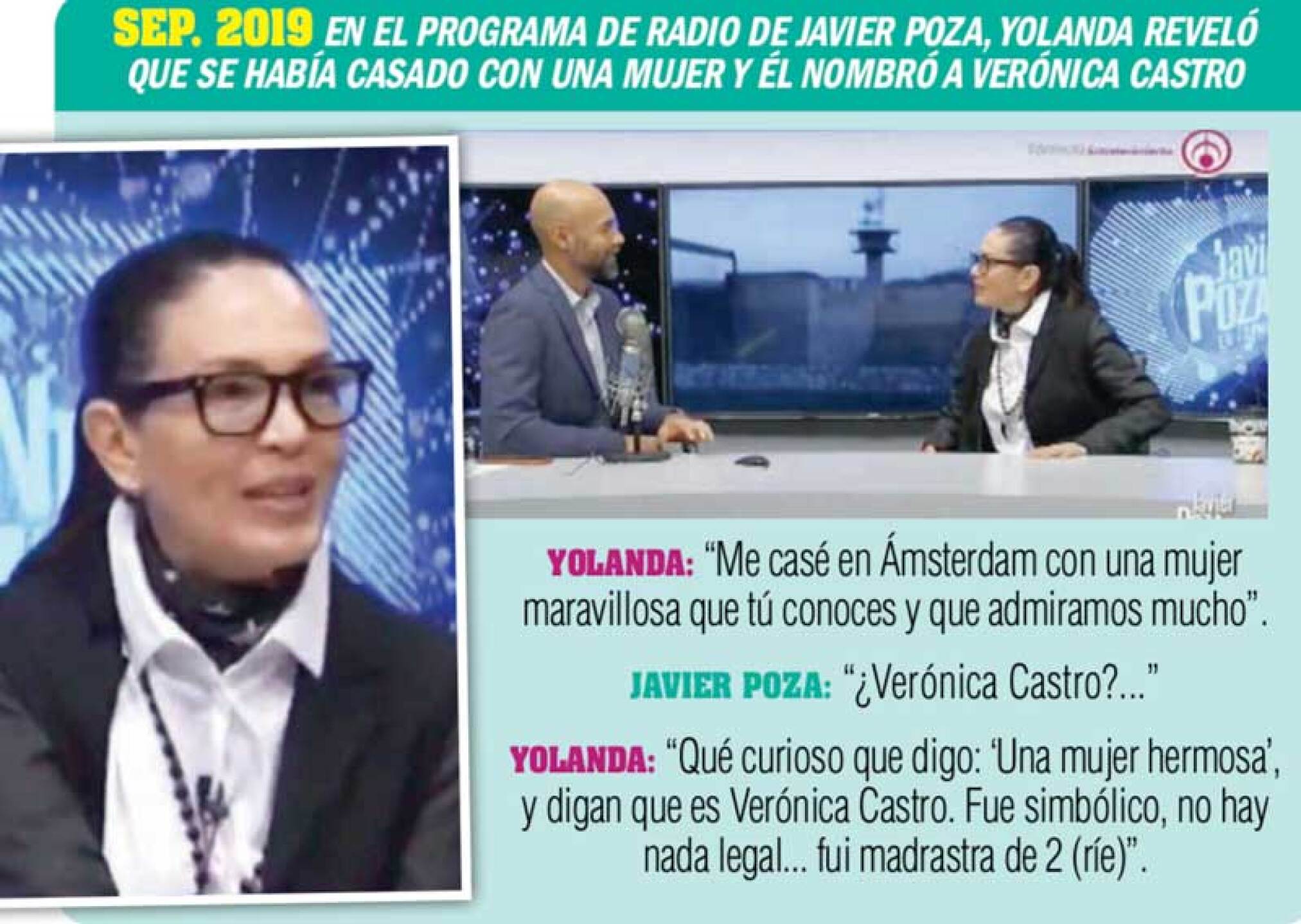 Yolanda reveló en el programa de radio de Javier Poza