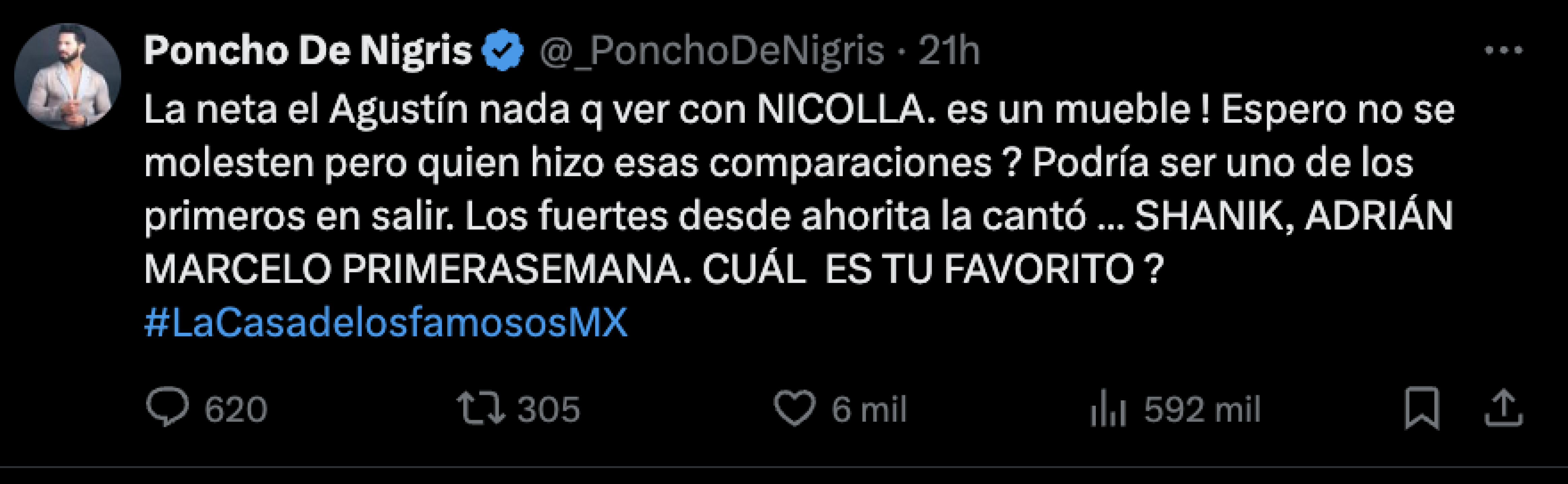 Poncho de Nigris compara a Agustín Fernández con Nicola Porcella en LCDLF: "es un mueble"