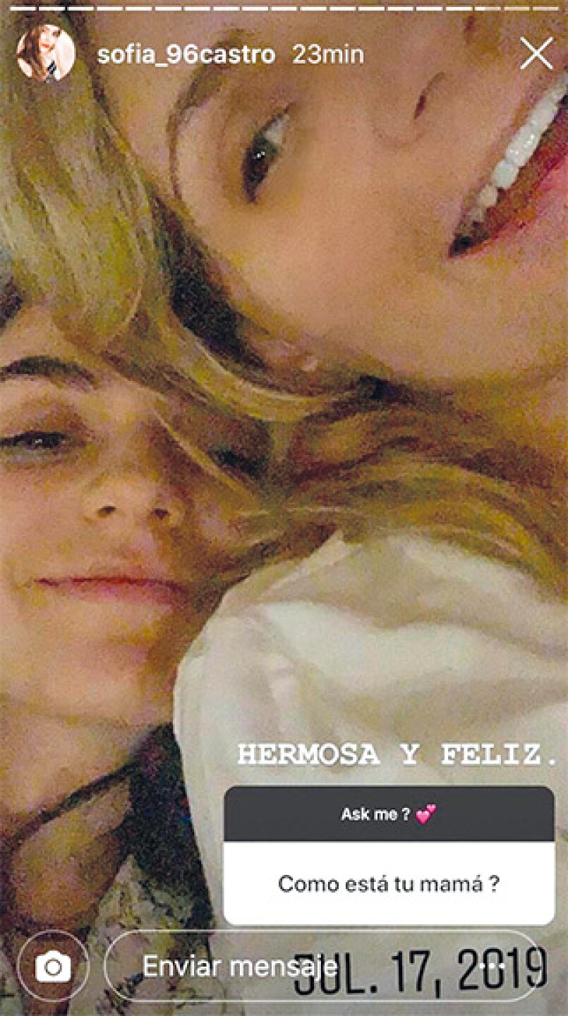 Su hija Sofía Castro publicó la fotografía en donde aparece la 'Gaviota' mejor de salud