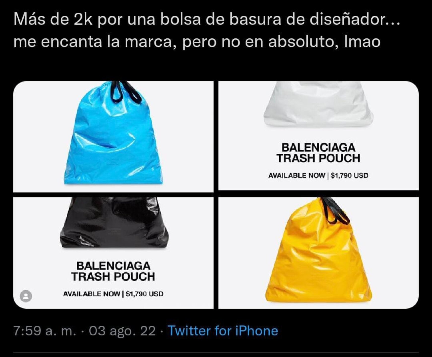 Balenciaga lo hace de nuevo: vende "bolsa de basura" en más de 36 mil pesos