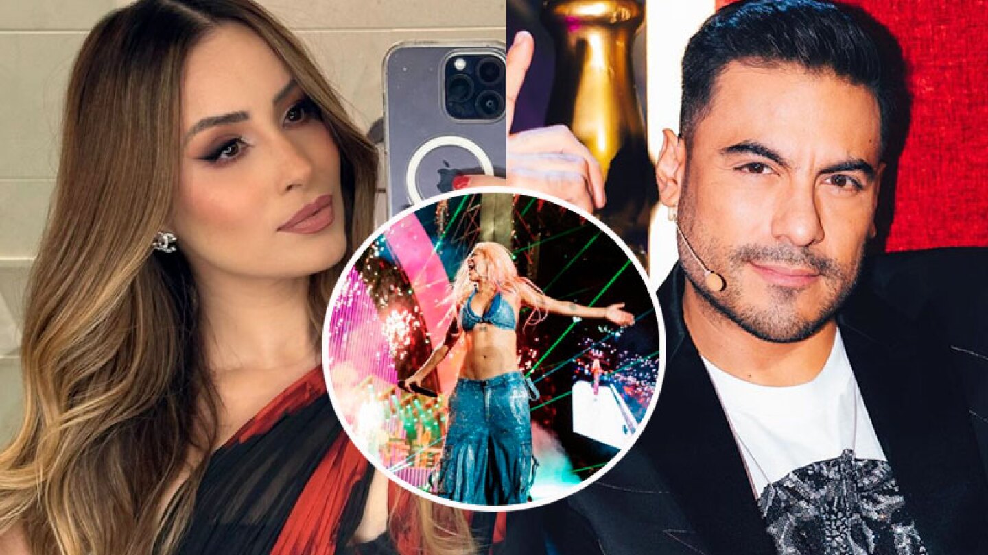 Carlos Rivera y Cynthia Rodríguez asisten al concierto de Karol G