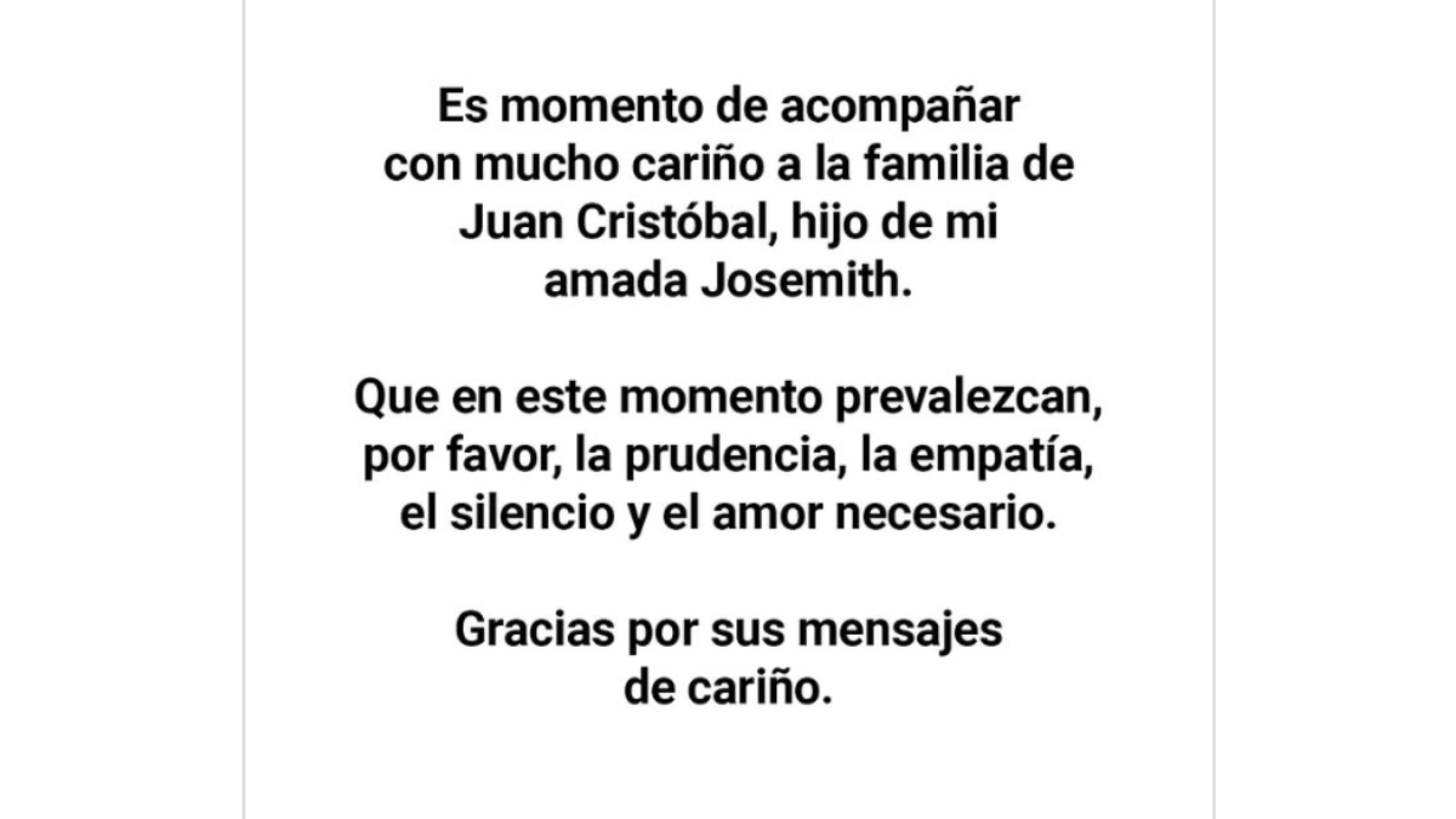 murió el hijo de Josemith Bermúdez