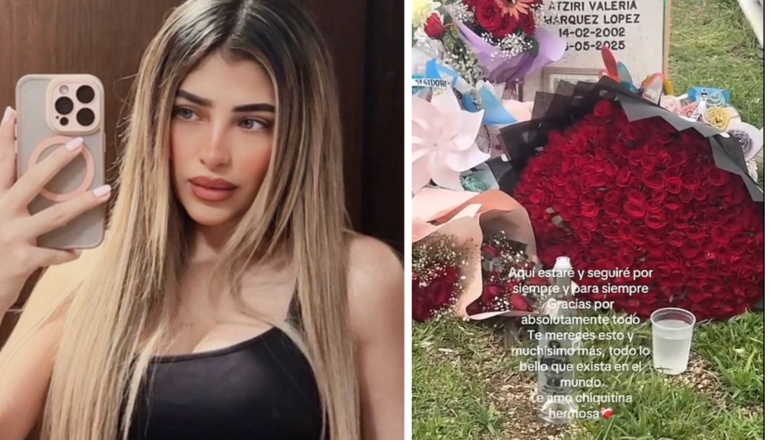 Vivian De la Torre visito a Valeria Marquez a su tumba